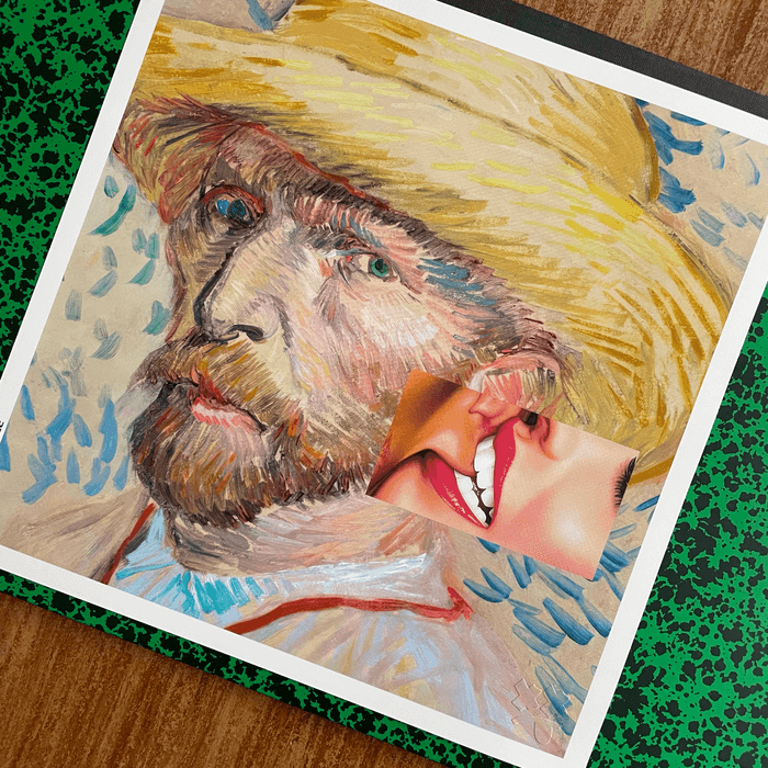Détail du tirage d’art Van Gogh's Whispering Bite imprimé en France et poinçonné Nada Plicc