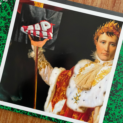 Détail du tirage d’art Napoleonic Kicks imprimé en France et poinçonné Nada Plicc