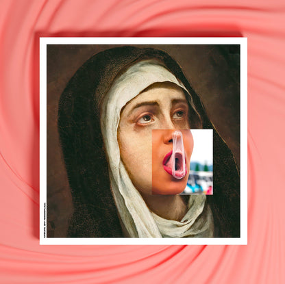 Mockup du tirage d’art Prayerful Bubble sous cadre blanc pour décoration murale