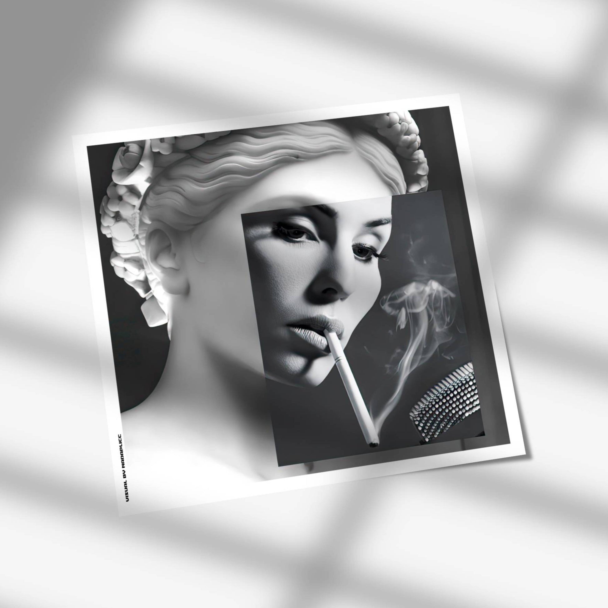 Tirage d’art contemporain Smoke and Stone signé Nada Plicc format 30 x 30 cm