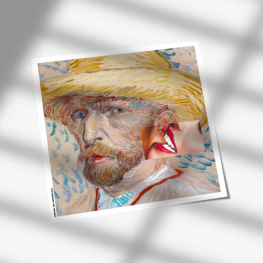 Tirage d’art contemporain Van Gogh's Whispering Bite signé Nada Plicc format 30 x 30 cm