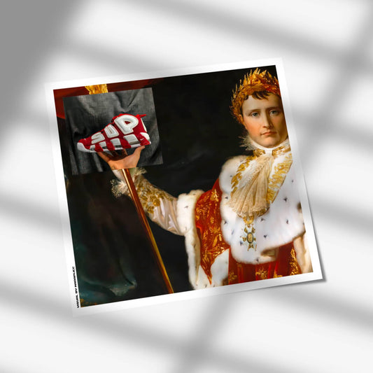 Tirage d’art contemporain Napoleonic Kicks signé Nada Plicc format 30 x 30 cm
