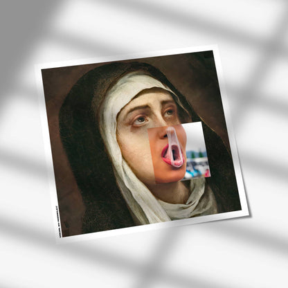 Tirage d’art contemporain Prayerful Bubble signé Nada Plicc format 30 x 30 cm