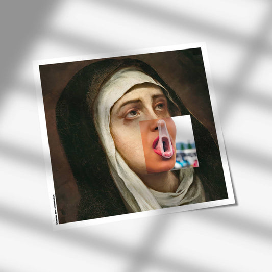 Tirage d’art contemporain Prayerful Bubble signé Nada Plicc format 30 x 30 cm